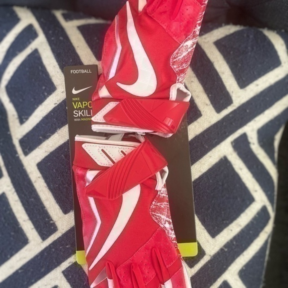 Nike Vapor Jet 4.0 Football Receiver Gloves Youth Large University Red/White